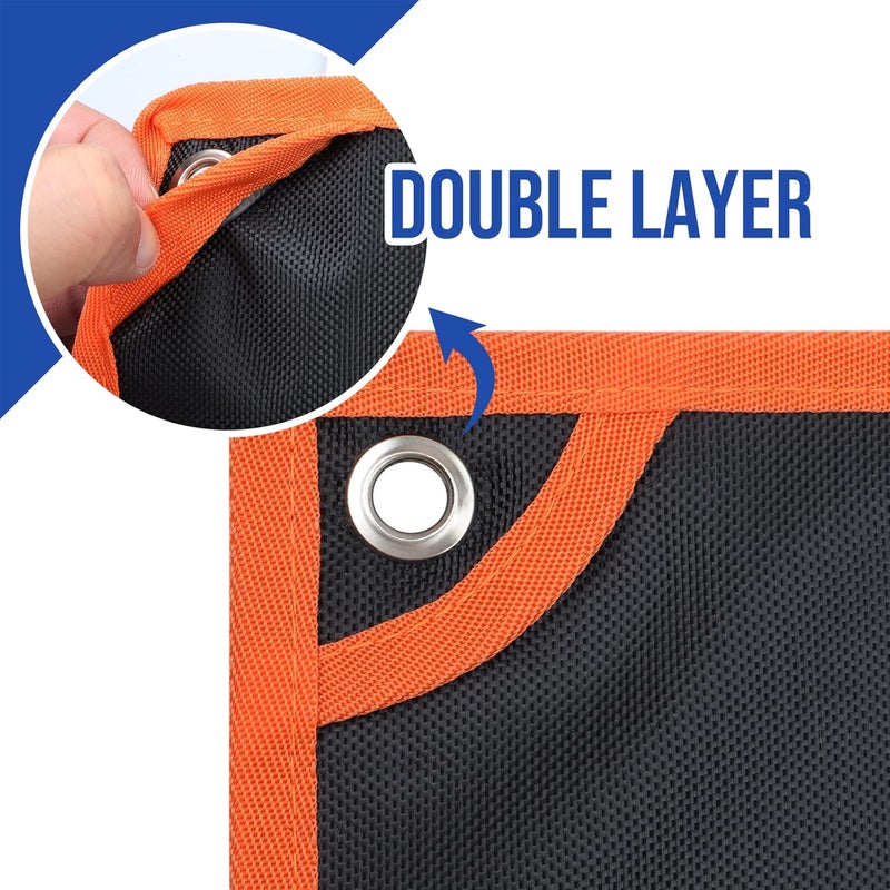 YOOFAN Wrench Roll Up Pouch – Wrench Organizer with 13+1 Pockets, Wrench Bag with handle, Wrench Holder for Hanging, Orange - SAE - Image 4